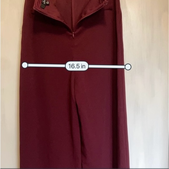 Lulus Maroon Backless Jumper Long Wide Leg Spaghetti Strap Sz M - Picture 14 of 15